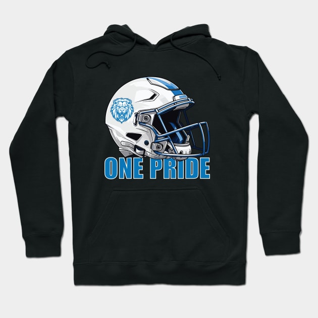 One Pride Detroit Lions Helmet Hoodie by vectrus